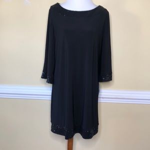 Ronni Nicole Black Knee Length Sequin Accent Dress 14